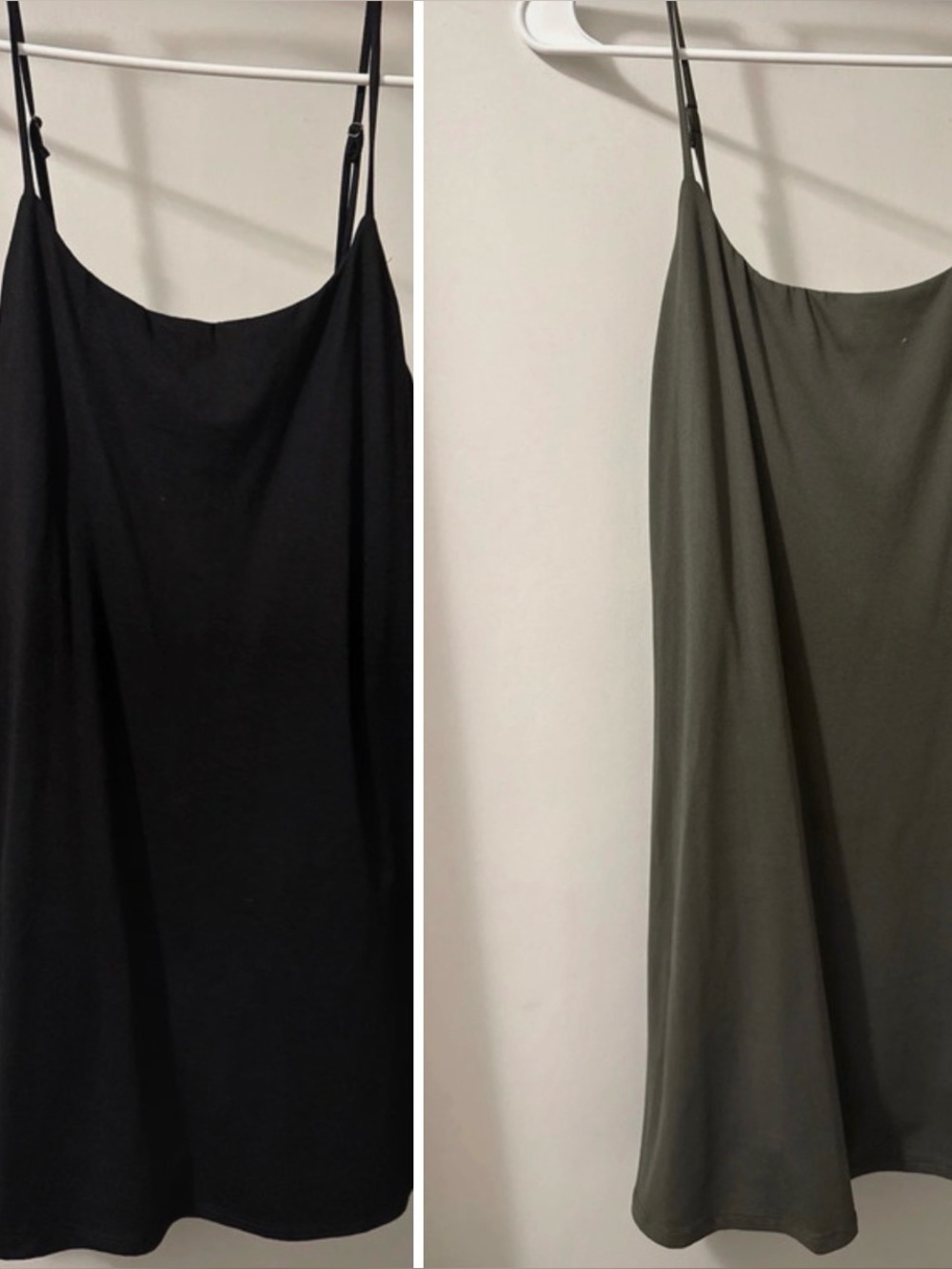 Women’s Slip Dress in Black and Olive Lot of 2